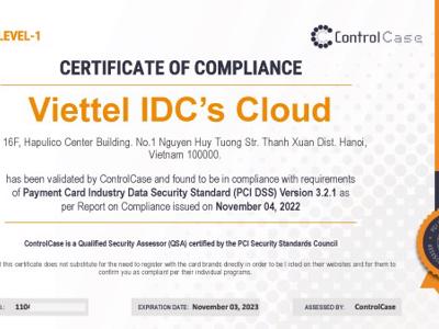 Viettel IDC tiếp tục đạt chứng chỉ khắt khe về bảo mật PCI DSS