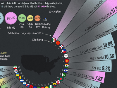 Những quốc gia nhập cư vào Mỹ nhiều nhất, Việt Nam nằm trong top 10