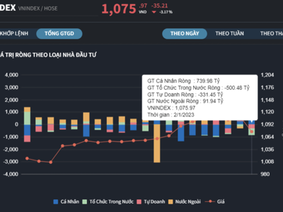 Tổ chức trong nước bán tháo khiến VN-Index “bay” 35 điểm, cá nhân tung tiền gom mạnh