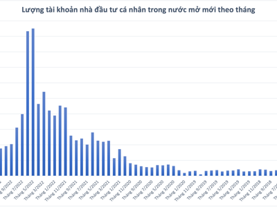 Không chỉ bán ròng, nhà đầu tư cá nhân trong nước mở mới tài khoản thấp kỷ lục 2 năm 