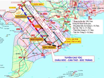 Phê duyệt dự án thành phần 1 cao tốc Châu Đốc – Cần Thơ – Sóc Trăng với 43 gói thầu