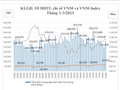 Tài khoản giao dịch phái sinh tăng 2,08% so với tháng trước