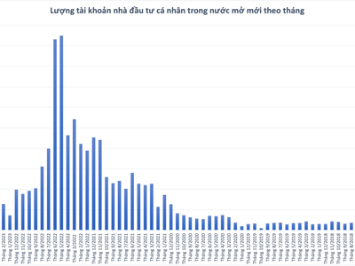 Lãi suất lao dốc, dòng tiền cá nhân đổ vào chứng khoán, số tài khoản mới mở gấp 5 lần tháng 4 