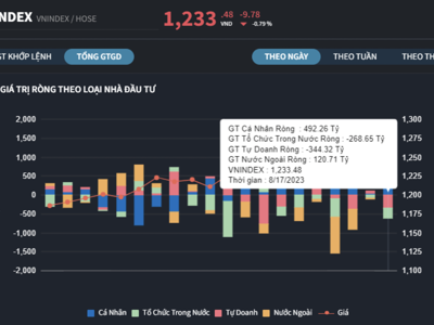 Dòng tiền cá nhân tiếp tục bắt đáy, khối tự doanh xả mạnh