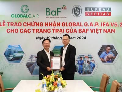 Trang trại chăn nuôi heo của BAF Việt Nam đạt chứng nhận quốc tế GlobalG.A.P