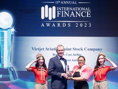 Tạp chí International Finance vinh danh Vietjet Air với loạt giải thưởng dẫn đầu về quản trị tài chính và hàng không