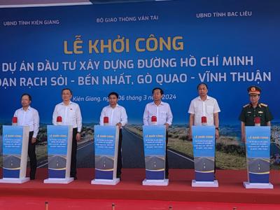 Khởi công đường Hồ Chí Minh đoạn qua Kiên Giang và Bạc Liêu