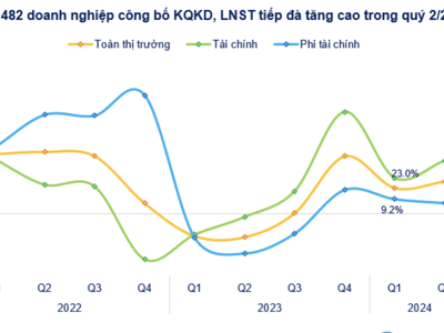 Cập nhật lợi nhuận quý 2/2024: Tăng trưởng 21% vượt xa quý 1, bất động sản hồi phục đáng kể 