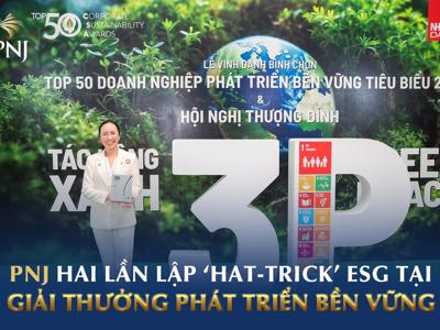 PNJ hai lần lập "hat-trick" ESG tại giải thưởng phát triển bền vững