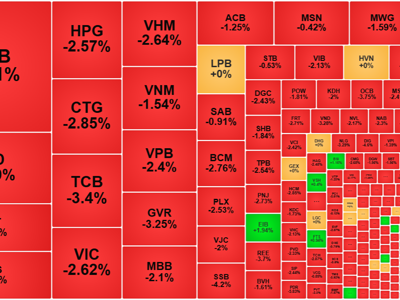 Dòng tiền mất hút, sắc đỏ lan tràn, VN-Index kiểm định lại mốc 1200 điểm