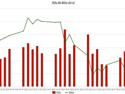 Tháng 7, giao dịch trên thị trường cổ phiếu HNX giảm cả về giá và thanh khoản