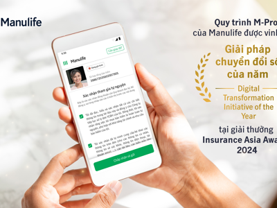 Quy trình M-Pro của Manulife đạt giải thưởng về giải pháp chuyển đổi số khu vực châu Á - Thái Bình Dương