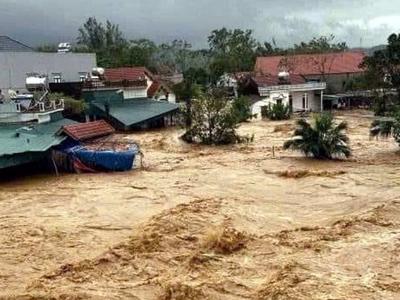 Tràn đập Hà Thanh ở Tiên Yên, Quảng Ninh do lũ dâng cao