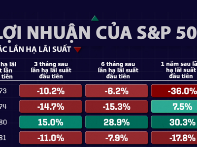 Phản ứng của thị trường chứng khoán Mỹ sau những lần Fed hạ lãi suất trong 50 năm qua