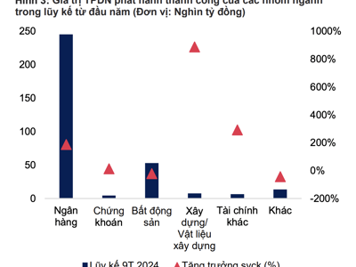 Tổng lượng phát hành trái phiếu của nhóm ngân hàng gần gấp đôi cùng kỳ, dự báo còn tăng mạnh vào cuối năm