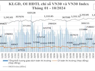 Tháng 10, khối công ty chứng khoán tích cực giao dịch tự doanh chứng khoán phái sinh