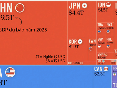 Dự báo quy mô nền kinh tế toàn cầu năm 2025, Việt Nam đứng thứ 33