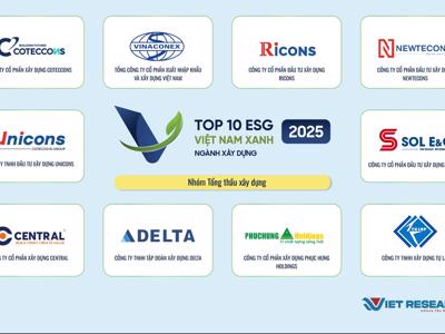Công bố Top 10 doanh nghiệp ESG ngành xây dựng