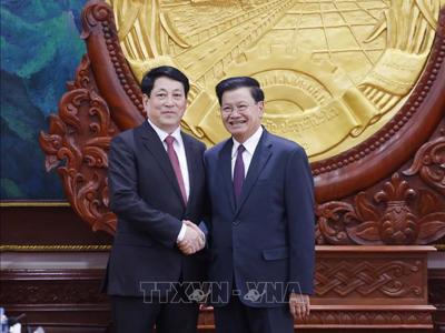 Chủ tịch nước Lương Cường hội đàm với Tổng Bí thư, Chủ tịch nước Lào