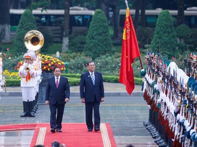 Thủ tướng Phạm Minh Chính chủ trì Lễ đón Thủ tướng Nhật Bản Ishiba Shigeru