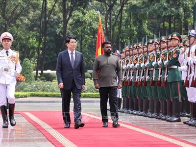 Chủ tịch nước Lương Cường chủ trì lễ đón chính thức Tổng thống Sri Lanka
