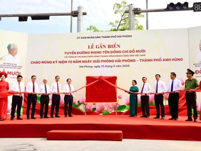 Hải Phòng gắn biển tên cho tuyến đường Đỗ Mười