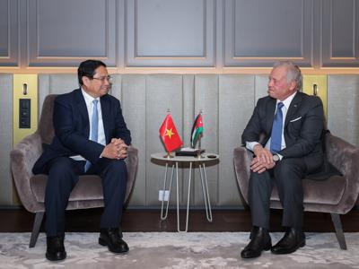Thủ tướng Phạm Minh Chính hội kiến Quốc vương Jordan