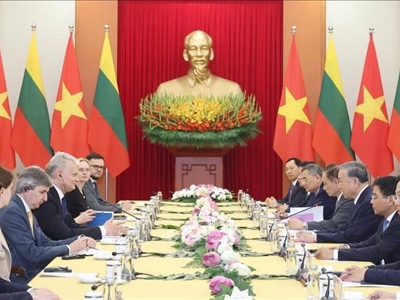 Tổng Bí thư Tô Lâm tiếp Tổng thống Lithuania