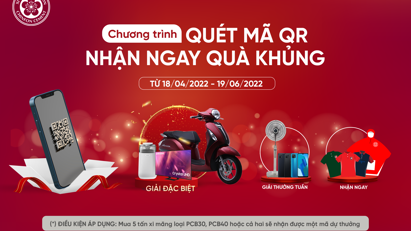 “Quét mã QR - Nhận quà siêu khủng” cùng Xi măng Chinfon với tổng trị giá lên đến gần 4 tỷ đồng