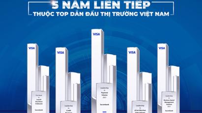 Thẻ Sacombank Visa thuộc top dẫn đầu thị trường Việt Nam 5 năm liên tiếp