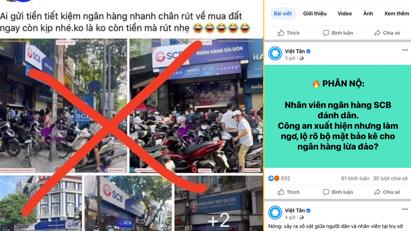 Bộ Công an: Yêu cầu ngừng xuyên tạc, kích động người dân rút tiền tại Ngân hàng SCB