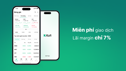 Kafi: Vận động cùng thị trường với ưu đãi lãi suất margin 7% và miễn phí giao dịch