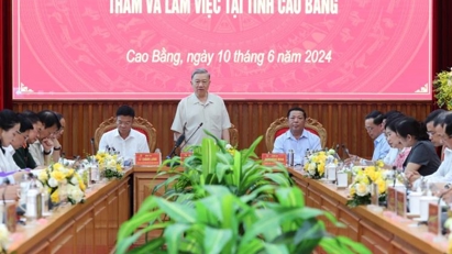 State President To Lam had working session with Cao Bang province