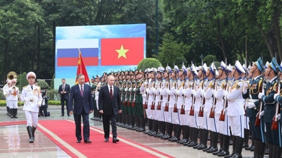 Grand welcome ceremony for Russian President Putin in Hanoi