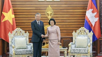 President To Lam meets Cambodian NA President