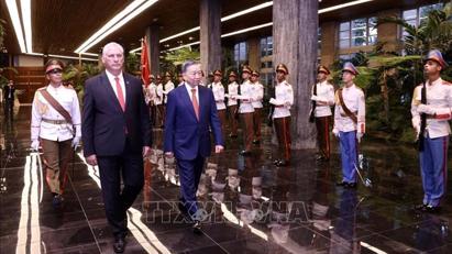 Bí thư Thứ nhất, Chủ tịch nước Cuba chủ trì Lễ đón chính thức Tổng Bí thư, Chủ tịch nước Tô Lâm
