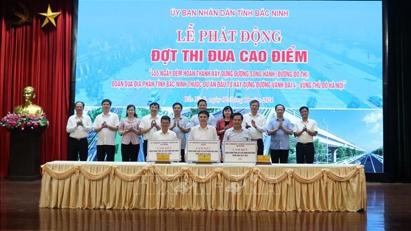 Phát động thi đua 455 ngày đêm hoàn thành đường song hành, dự án đường Vành đai 4 tại Bắc Ninh