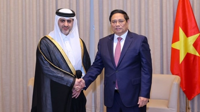 PM Chinh meets with Qatar Investment Authority’s leader upon arriving in Doha for his official visit