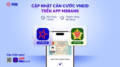 App MBBank hỗ trợ cập nhật căn cước qua tài khoản VNeID tiện lợi và nhanh chóng
