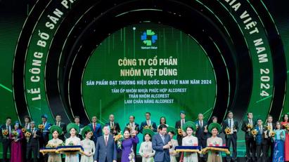 Nhôm Việt Dũng liên tiếp đón nhận “Thương hiệu Quốc gia” và “Top 10 Thương hiệu mạnh” 2024