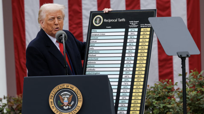 Ông Trump áp thuế quan đối ứng từ 10% lên hơn 180 nền kinh tế, Việt Nam chịu 46%