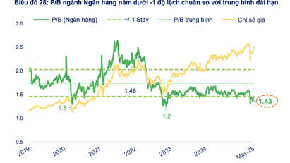 Định giá P/B của cổ phiếu ngân hàng đang ở vùng thấp, nhà băng nào sẽ hút dòng tiền?