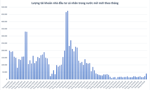 Cá nhân đổ xô mở tài khoản chứng khoán, lập kỷ lục gần một năm 