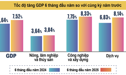 GDP 6 tháng đầu năm 2025: Tăng trưởng ngoạn mục ngược dòng thách thức toàn cầu