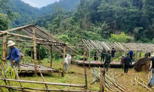 Xã biên giới dựng lán tạm, sẵn sàng di dân khỏi vùng nguy cơ sạt lở