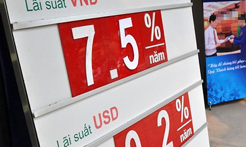 Lãi suất giằng co từ trên xuống dưới