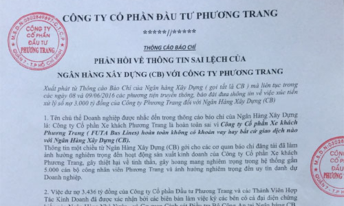 Phương Trang “thông tin đa chiều” vụ CB đòi 3.000 tỷ