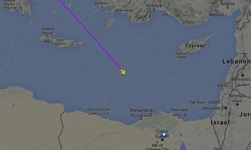 Máy bay chở khách Ai Cập biến mất trên Địa Trung Hải