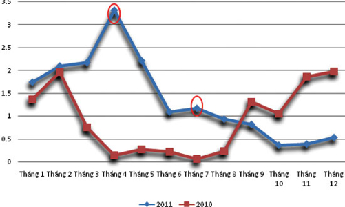 Nhìn lại lạm phát 2011: Hai đột biến và sự “đi hoang” của dòng tiền 
