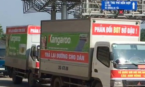 Dân đi ô tô thành đoàn phản đối BOT Bờ Đậu, Thái Nguyên